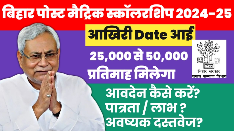 Bihar Post Matric Scholarship 2024-25 Last Date Online Apply