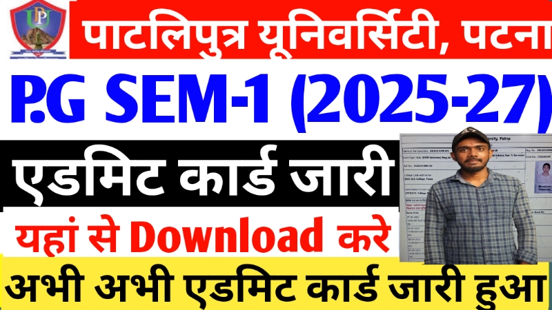 PPU Pg Admit Card download 2025