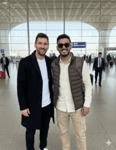 Messi selfie photo editing