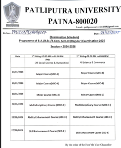 ppu sem 3 exam date 2025
