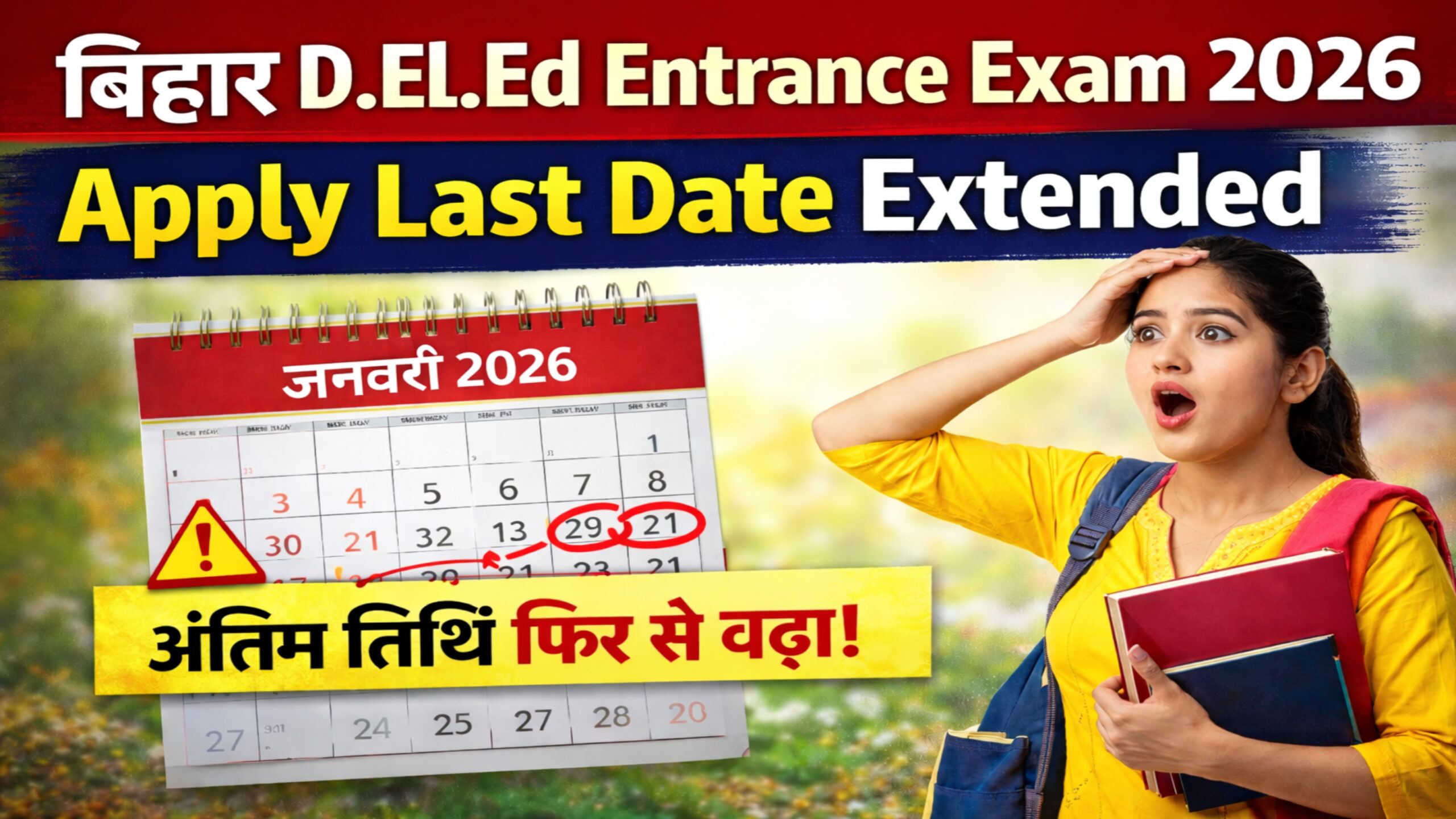 Bihar Deled Entrance Exam 2026 Apply Date Extended