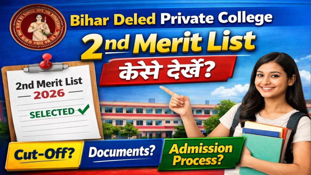 Bihar Deled Private College 2nd Merit List 2026