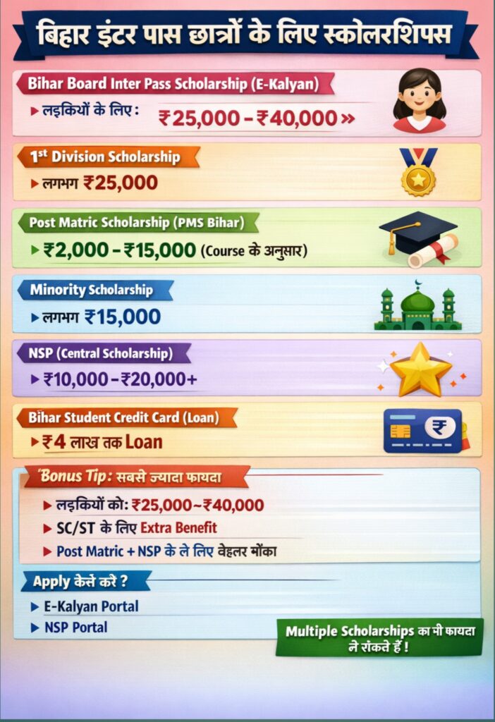 bihar baord 12th pass students ko kitna paisa milta hai