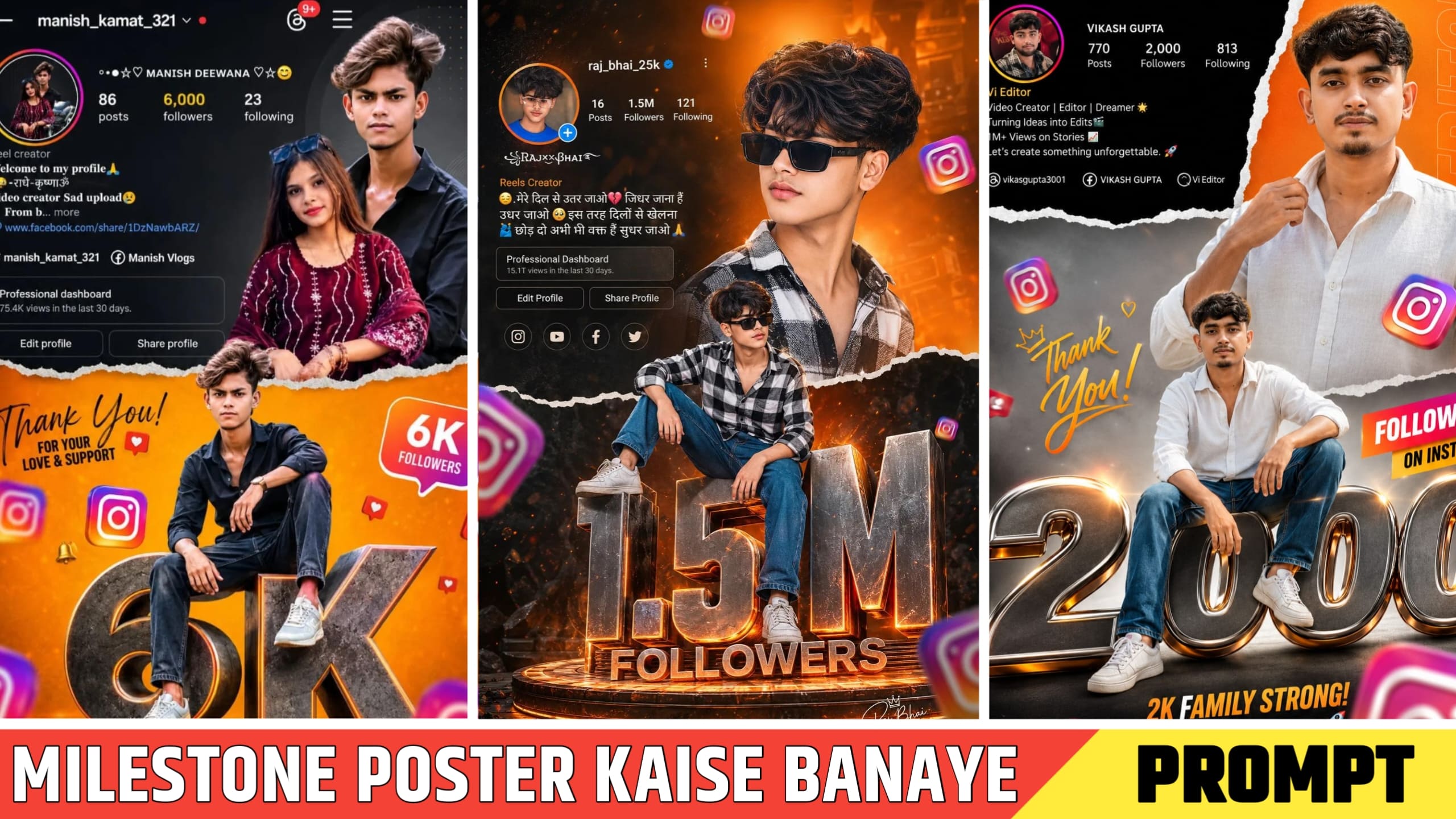 Instagram Milestone Poster Editing