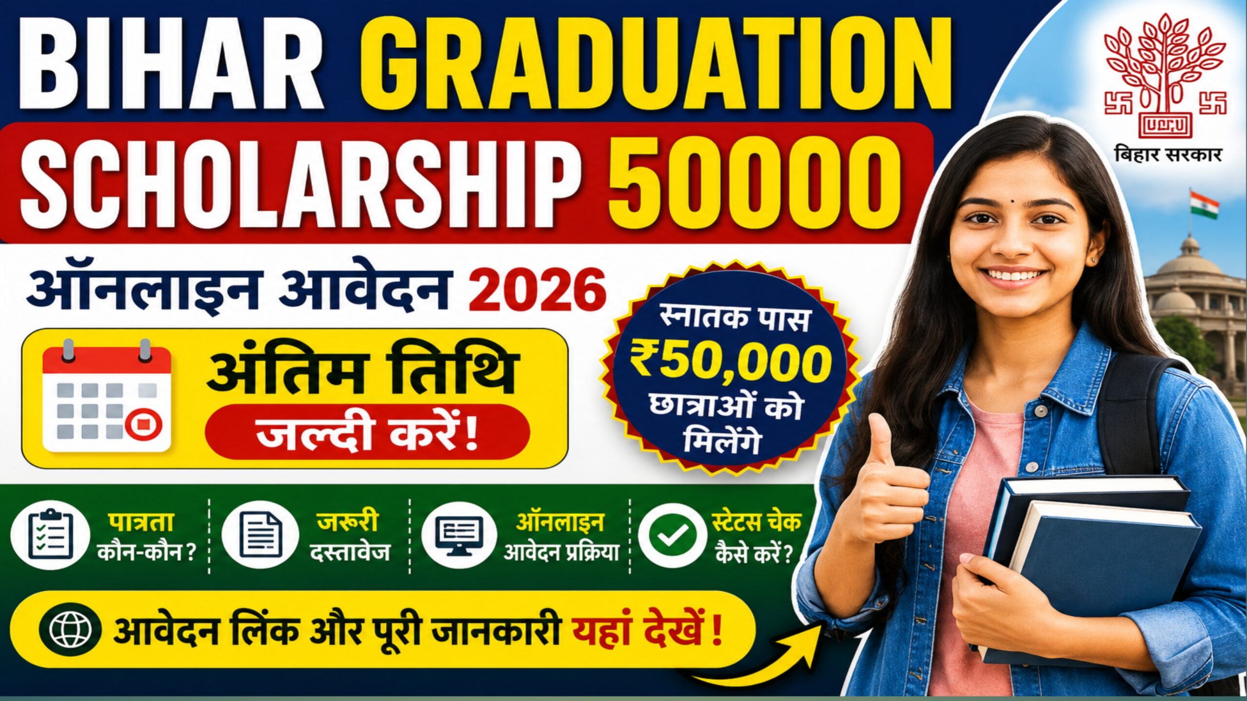 Bihar Graduation scholarship 2026